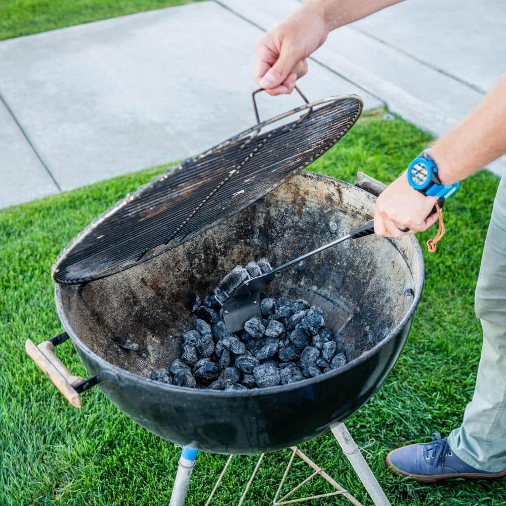 Extra-Long Stainless Steel Grill Brush and Coal Rake