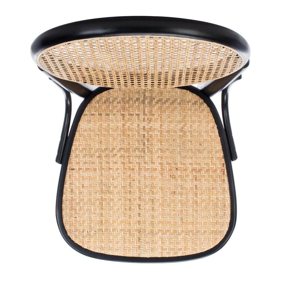 Sonia Black and Natural Cane Wood Side Chair Set