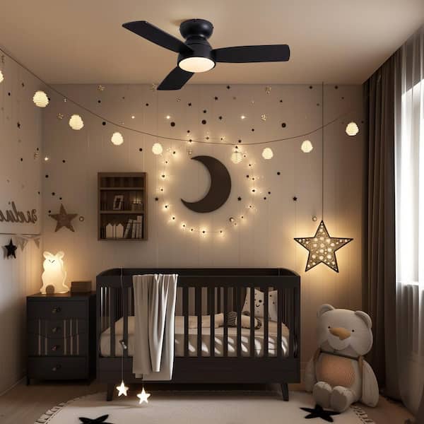 32 in. Modern Smart Indoor Black Ceiling Fan with Lights Reversible Rotation and Remote Control