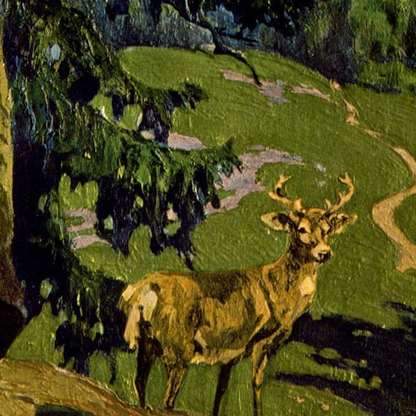 Deer Sunset Meadow - Canvas Print, Wall Art