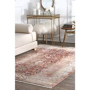 Dristine Oriental Persian Red 5 ft. x 8 ft. Area Rug