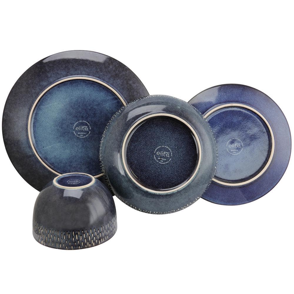 Gibson Elite 16-Piece Cobalt Ceramic Dinnerware Set