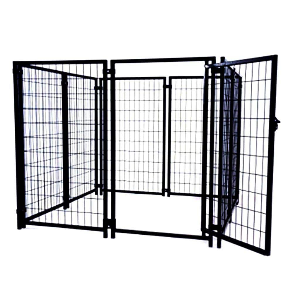 ALEKO Black Heavy Duty Metal Pet Kennel 5x5x4 ft