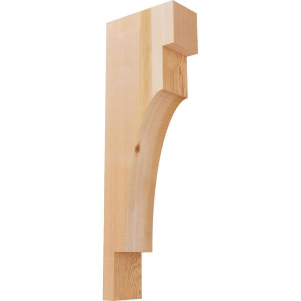 Ekena Millwork 3-1/2 in. x 8 in. x 24 in. Western Red Cedar Mediterranean Smooth Corbel
