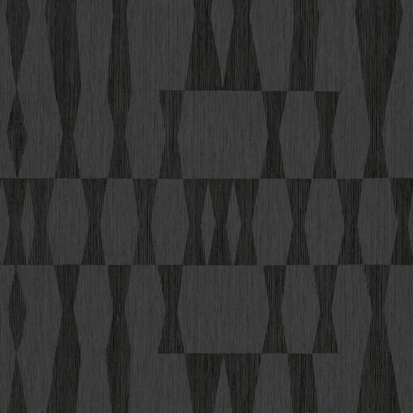 Tempaper Grasscloth Geo Carbon Vinyl Peel and Stick Wallpaper Sample