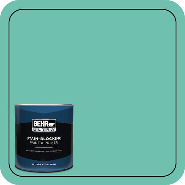 BEHR ULTRA 1 qt. #P440-4 March Aquamarine Satin Enamel Exterior Paint & Primer