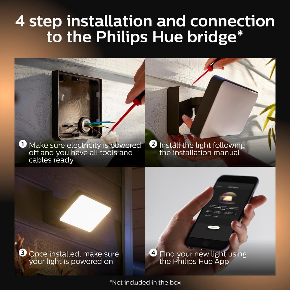 Black LED Outdoor Smart Floodlight with Voice Control