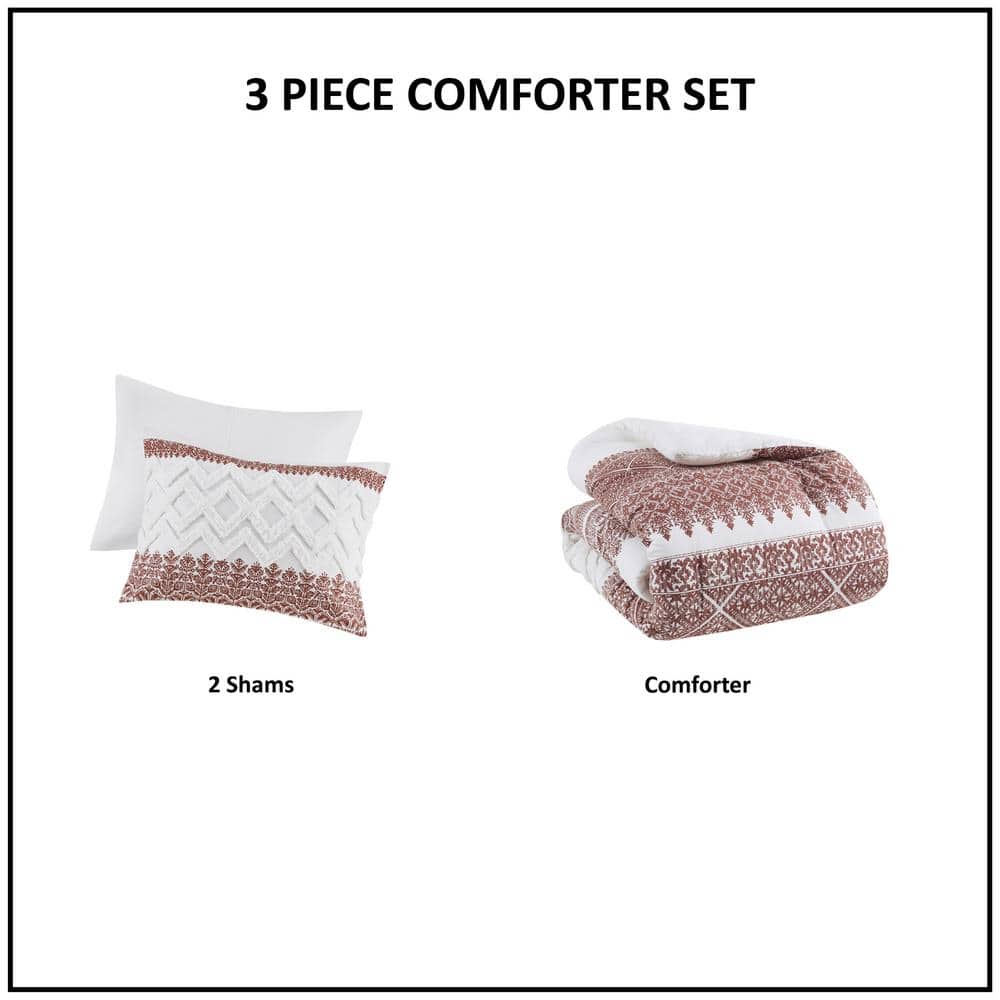 Auburn King Cotton Comforter Set with Chenille Tufting