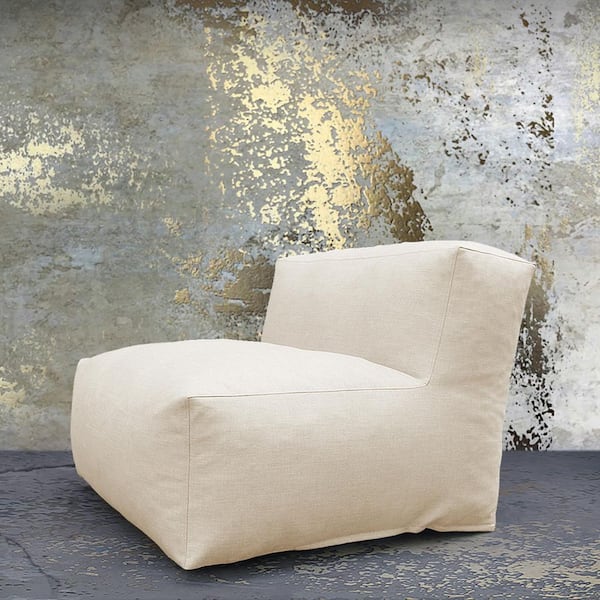 Outdoor Plastic Patio Lounge Chairs Bean Bag Chair with Beige Cushion