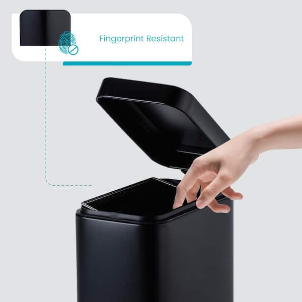 Can Garbage Bin, Fingerprint resistant, Soft Close, Sensor Lid, 50