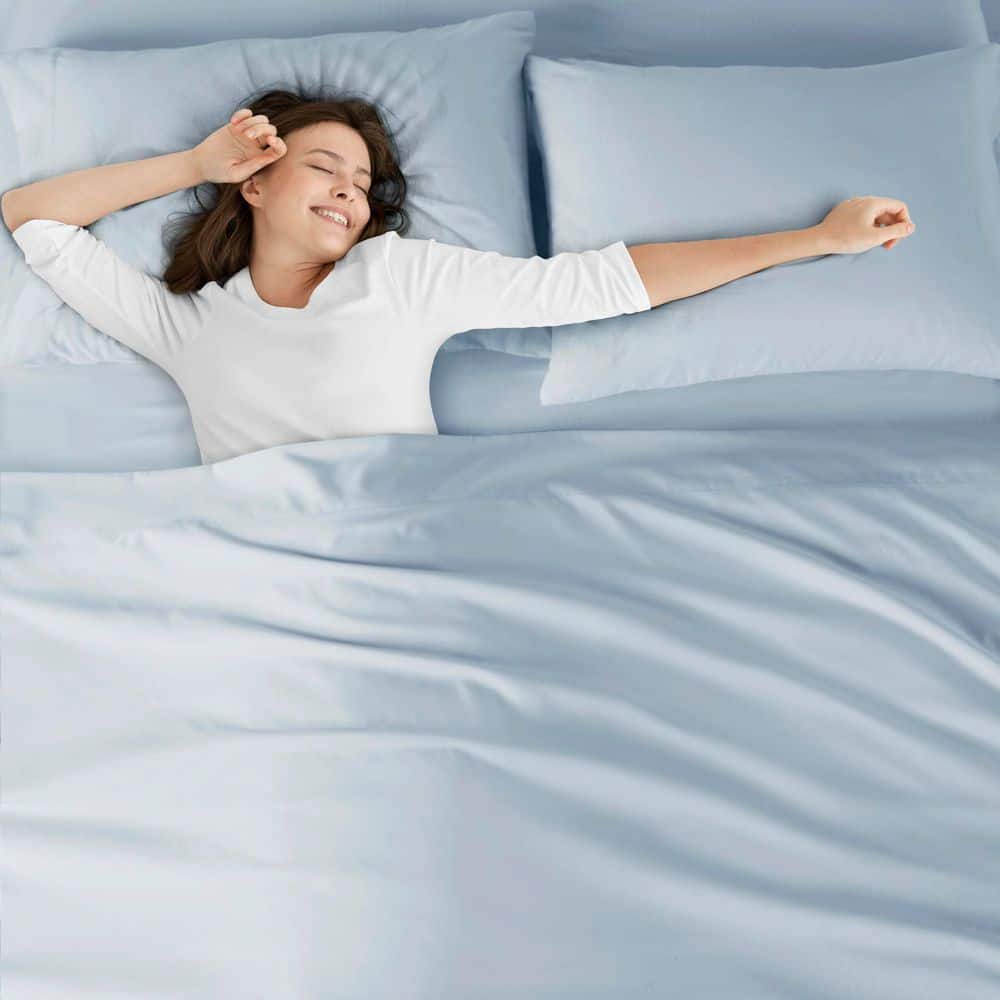 Twin XL Blue Microfiber All Season Sheet Set