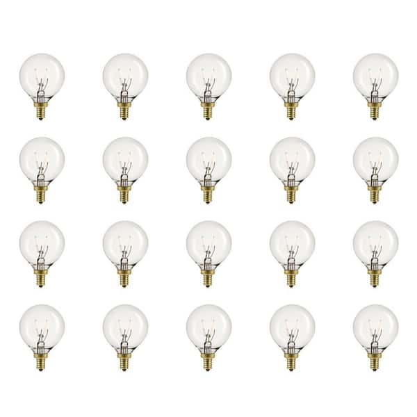 Globe Electric 5 Watt G12 Dimmable Vintage Edison Incandescent Light Bulb, Warm Candle Light (20-Pack)