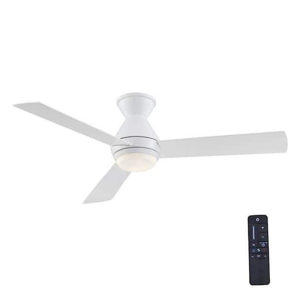 Home Decorators Collection Emery 56 in. LED Glossy White Ceiling Fan with Remote Control