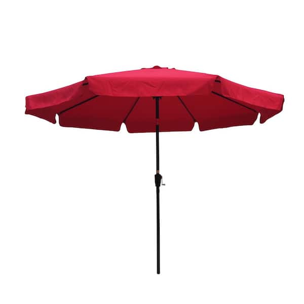 Willit 10 ft. Steel Sturdy Construction Outdoor Market Patio Umbrella in Red