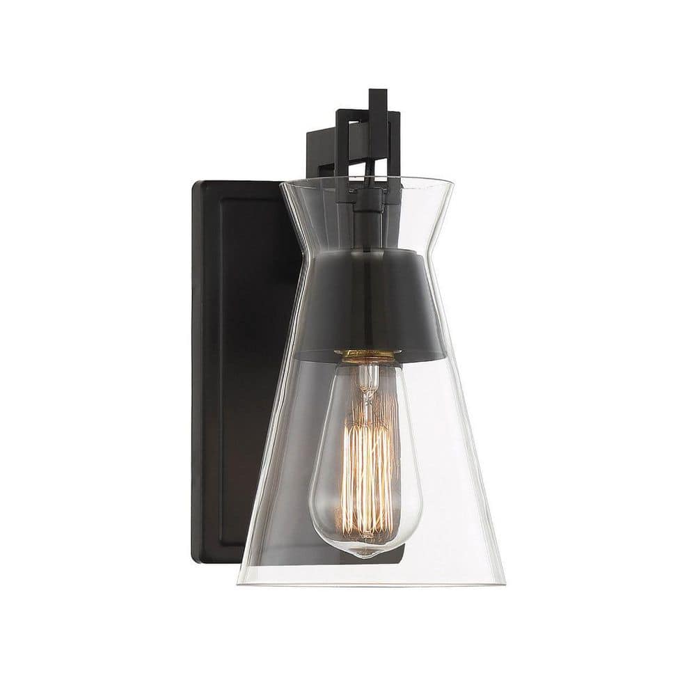 Matte Black Mid-Century Modern Dimmable Wall Sconce