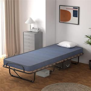 Portable Memory Foam Folding Bed with Mattress Rollaway Cot Navy