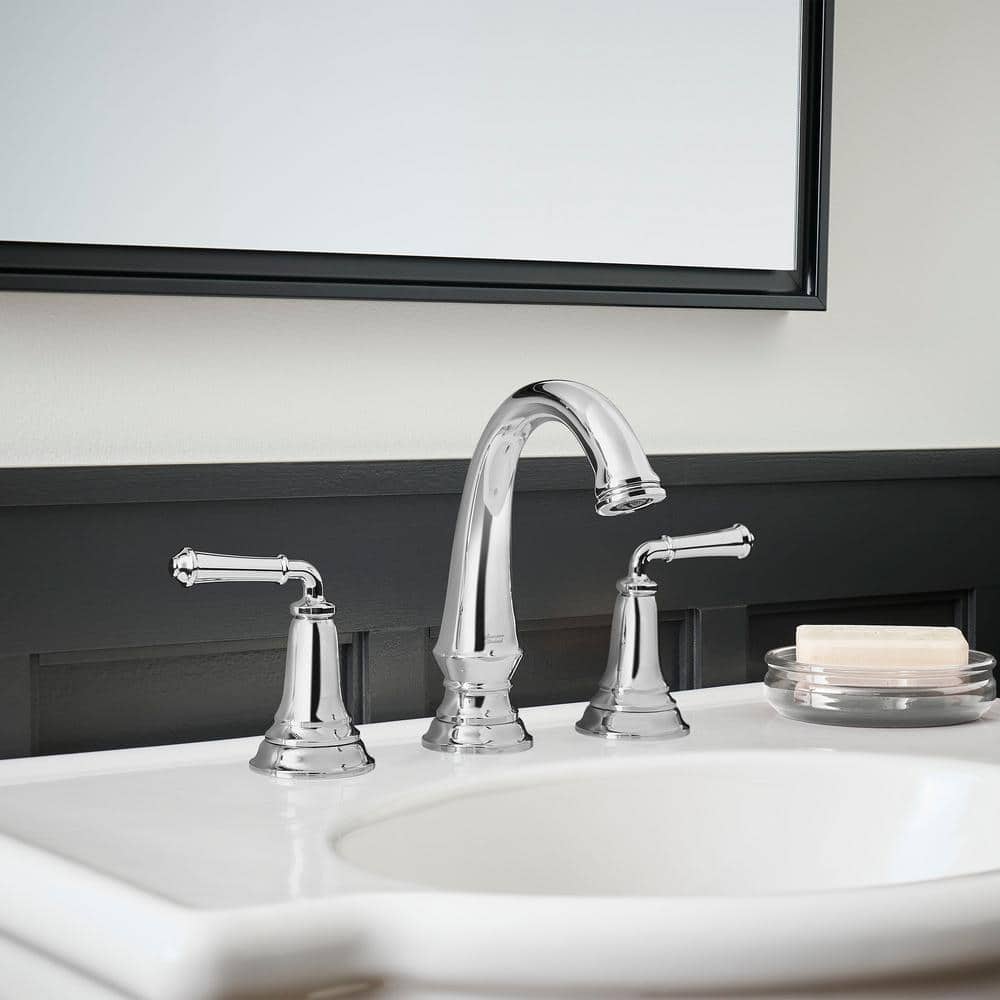 Polished Chrome Widespread 2-Handle Bathroom Faucet with Brass Body