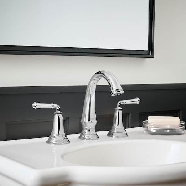 Delancey 8 in. Widespread 2-Handle Bathroom Faucet with Pop-Up Drain in Polished Chrome