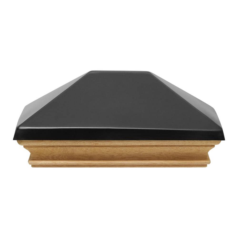 4 in. x 6 in. West Indies Miterless Post Cap with Black Stainless Pyramid