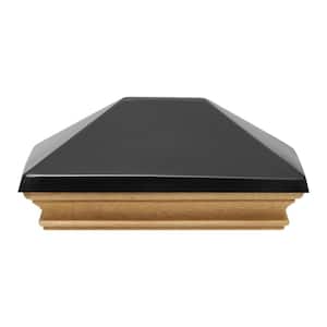 4 in. x 6 in. West Indies Miterless Post Cap with Black Stainless Pyramid