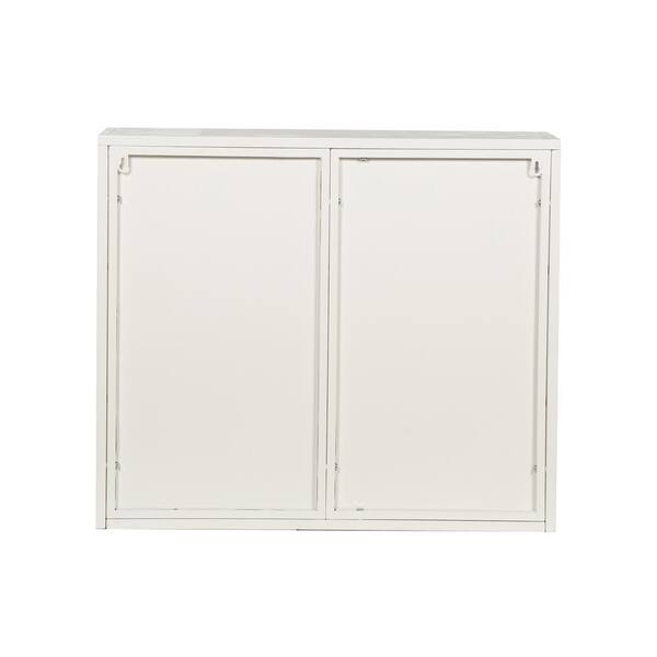 9.06 in. W x 27.56 in. D x 23.62 in. H in White Metal Ready to Assemble Wall Kitchen Cabinet with 3-Tier Storage
