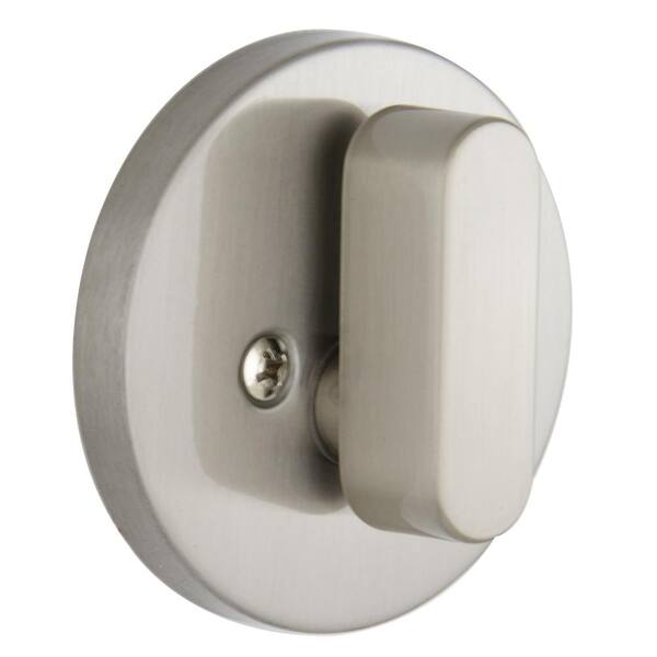 Defiant - Contemporary Round Satin Nickel Single Cylinder Deadbolt