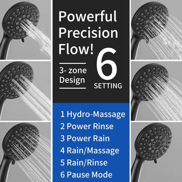 6-setting Handheld Shower shops Head & High Pressure Silicone