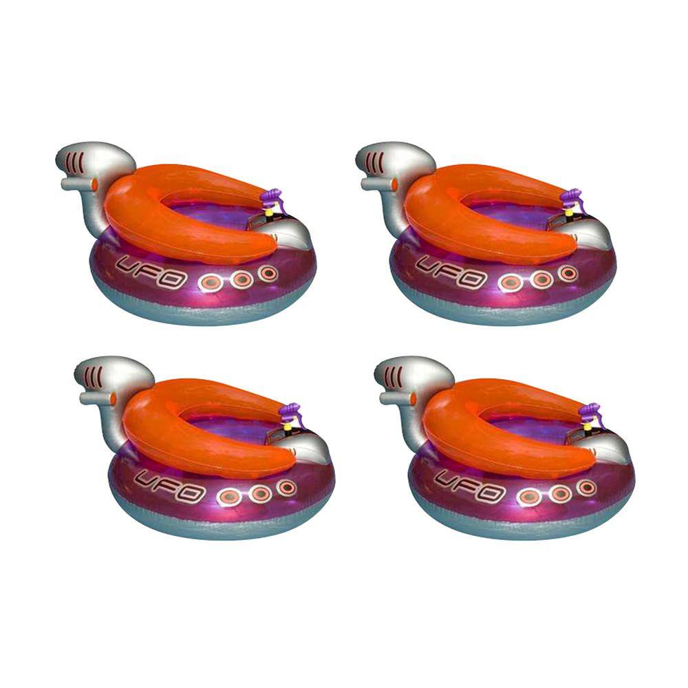 Swimline Swimming Pool UFO Squirter Toy Inflatable Lounge Chair Floats (4-Pack), Multi-Colored -  4 x 9078