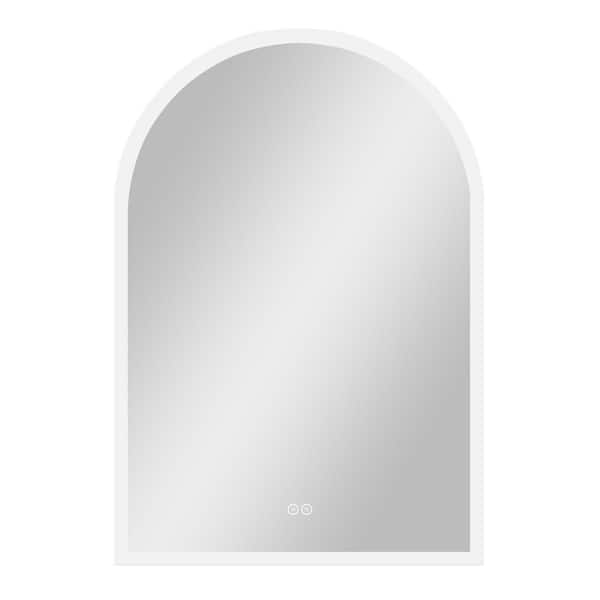 30 in. W x 39 in. H Arched Frameless LED Light Wall Mounted Anti-Fog Bathroom Vanity Mirror (Set of 2)