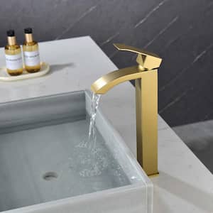 13.11 in. Single Handle Single Hole Bathroom Faucet Included Valve Supply Lines in Brown Copper