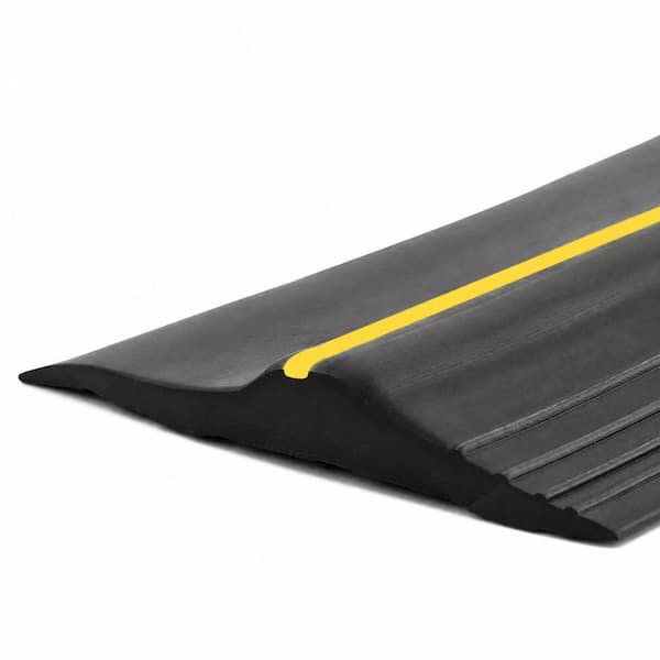 20 ft. L x 1/2 H x 3.5 in. Garage Door Threshold Seal Black Yellow EPDM Rubber Edging Weatherproof Strip 1-Pack