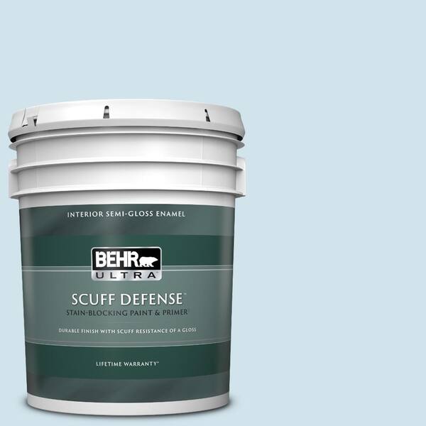 BEHR ULTRA 5 gal. #550A-1 Sea Sprite Extra Durable Semi-Gloss Enamel Interior Paint & Primer