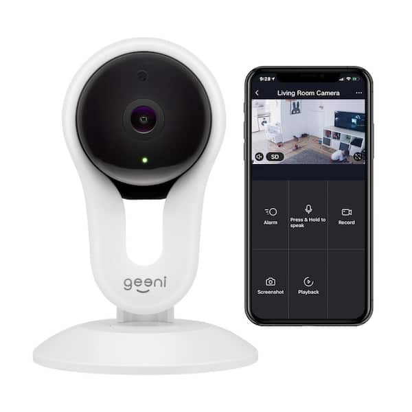 Geeni Aware 1080p HD Adjustable Mini Wi-Fi Standard Surveillance Camera with 2-Way Talk Motion Detection Works with Alexa