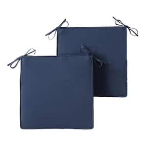 18 in. x 18 in. Navy Square Outdoor Seat Cushion (2-Pack)