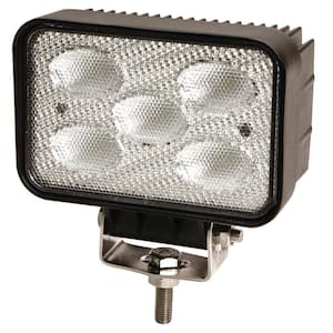 Worklamp: 5 LEDS, Flood Beam, Rectangle, 12-Volt to 24-Volt DC