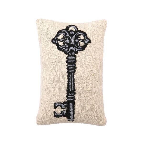 Home Decorators Collection 18 in. W Key Ecru with Black Version IV Hook Pillow