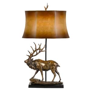 31.3 in. H Antique Bronze Resin Table Lamp