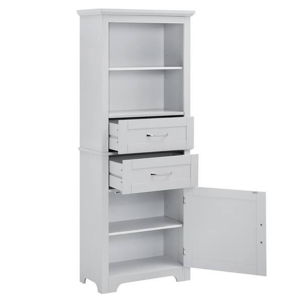 Unbranded 23.63 in. W x 11.82 in. D x 60 in. H Bathroom Gray Linen Cabinet