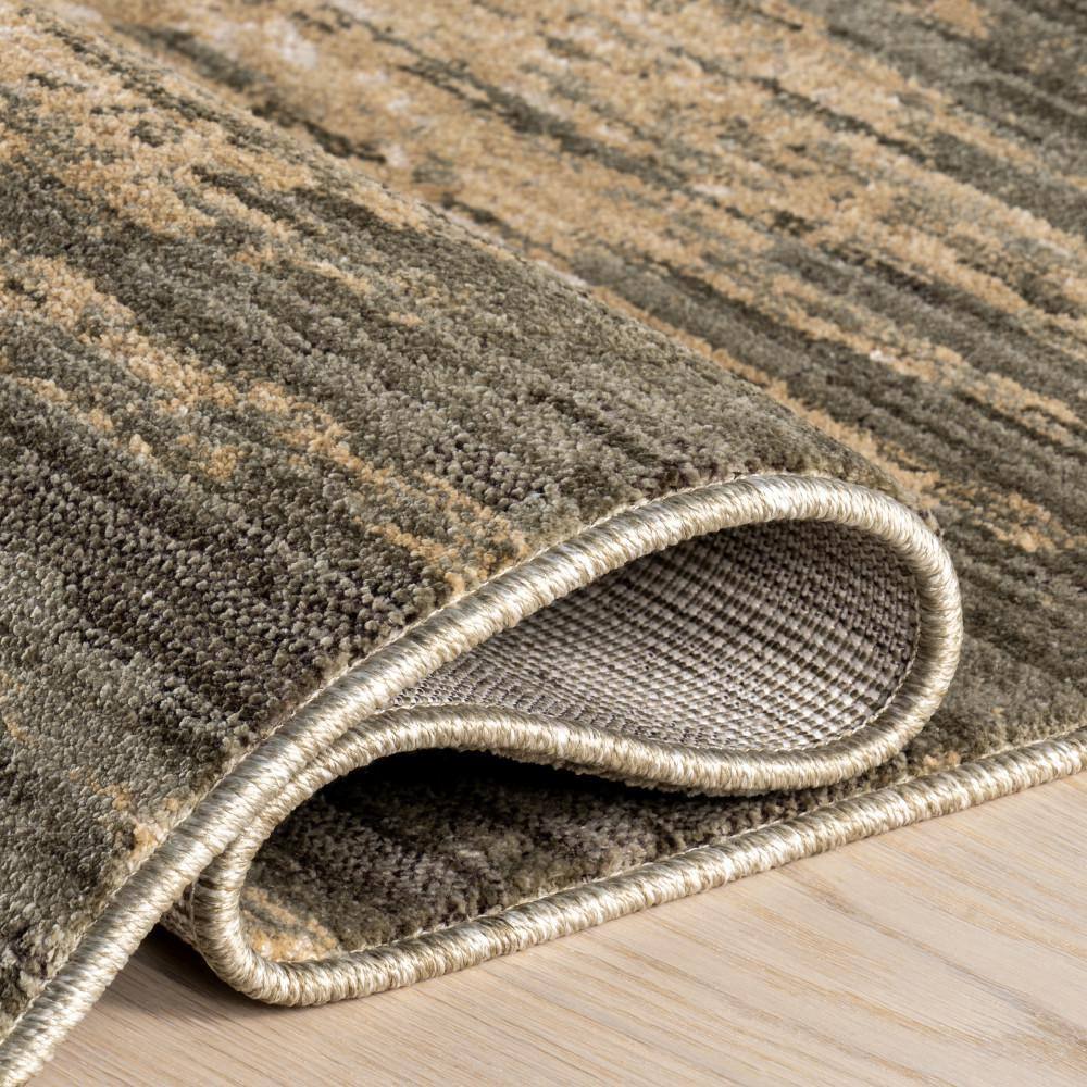 Fiadh Abstract Green and Beige Synthetic Area Rug, 2' x 3'