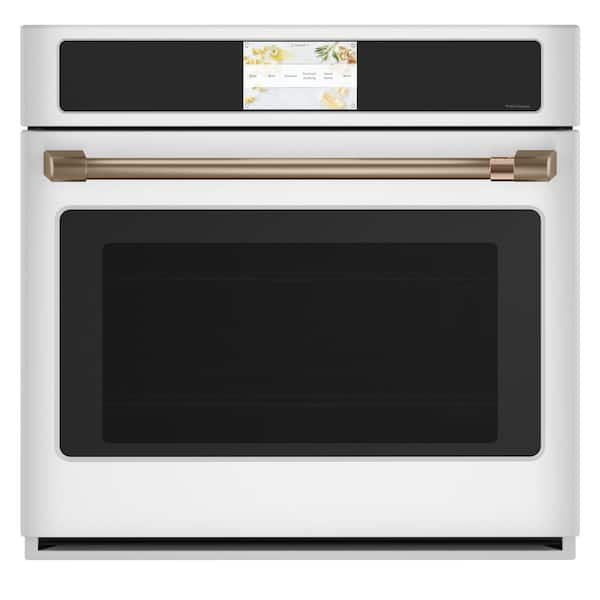 Cafe 30 in. Smart Single Electric Wall Oven with Convection and Self Clean in Matte White, Fingerprint Resistant
