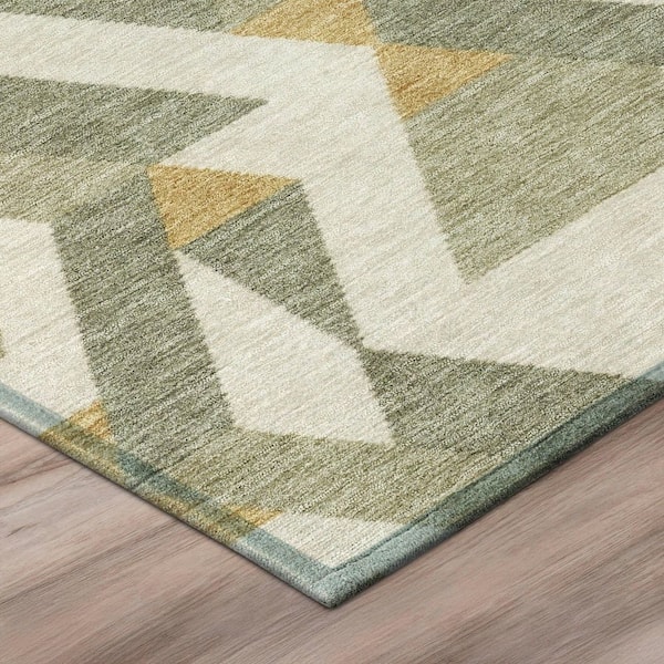 Chantille Machine Washable Indoor/Outdoor Abstract ACN2962 Sage 2 ft. x 3 ft. Accent Rug