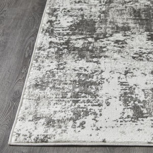 Rhane Alelone Gray 4 ft. x 6 ft. Abstract Polypropylene Area Rug