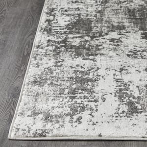 Rhane Alelone Gray 9 ft. 10 in. x 12 ft. 10 in. Abstract Polypropylene Area Rug