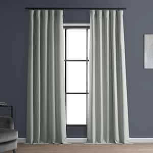 Portrait Grey Italian Faux Linen Room Darkening Curtain - 50 in. W x 120 in. L (1 Panel)