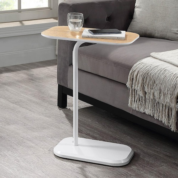 Convenience Concepts Oslo 25.25 in. H Light Oak/White Wood C End Table