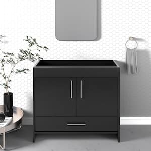 Pacific 40 in. W x 18 in. D x 33.88 in. H Bath Vanity Cabinet without Top in Glossy Black