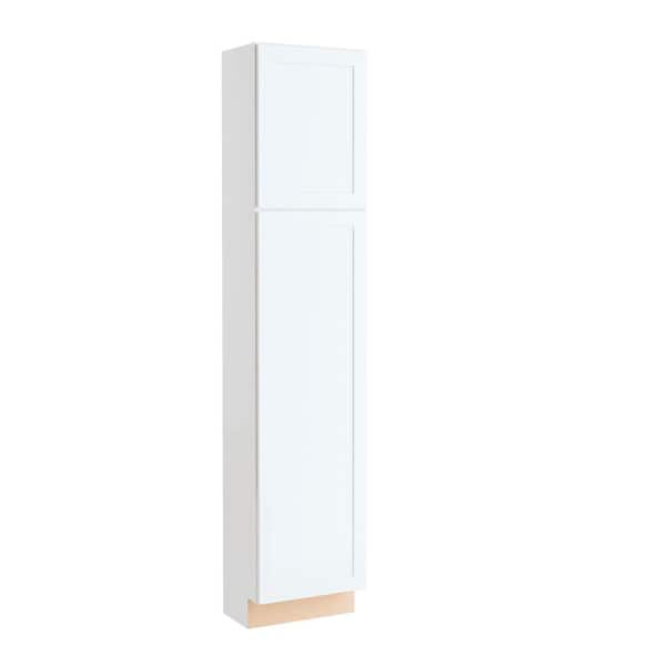 Hampton Bay Courtland 18 in. W x 24 in. D x 84 in. H Assembled Shaker Pantry Kitchen Cabinet in Polar White