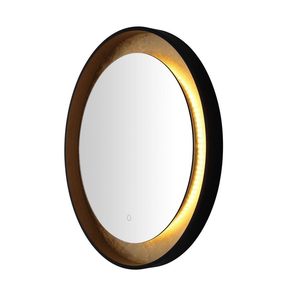 Erdem 30" Round Vanity Mirror with Silver and Gold LED Lighting