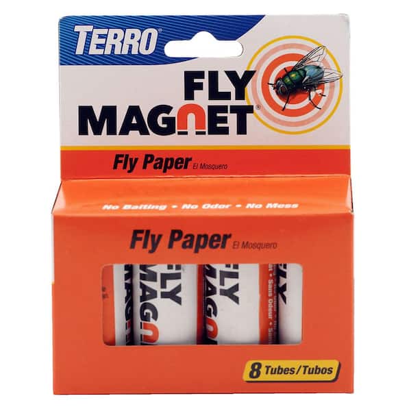 TERRO Fly Magnet Sticky Paper Fly Trap (8-Count)