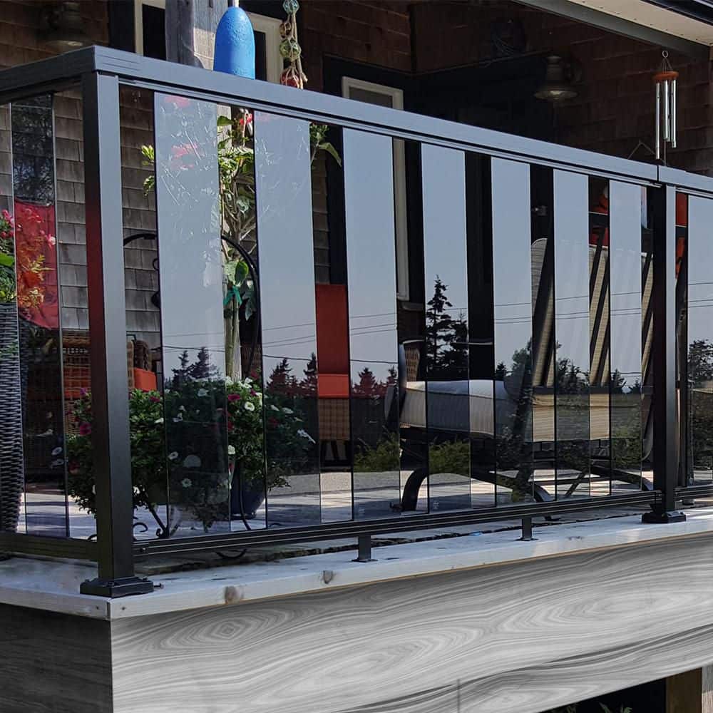 42 in. H x 6 in. W Aluminum Deck Railing Tinted Clear Glass Panel Kit price history on PriceWatchPro